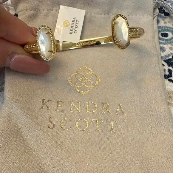 Kendra Scott Elton Gold Ivory Cuff Bracelet - Picture 6 of 10